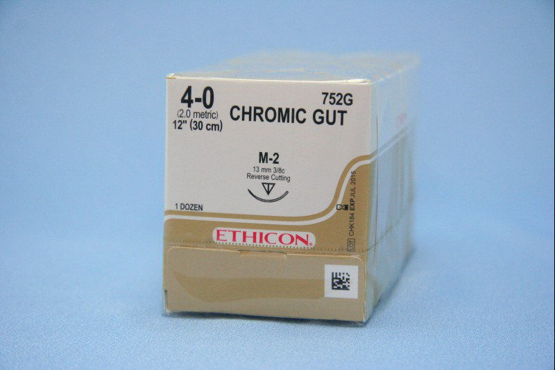 SUTURE, GUT CHR 4-0 12" M-2 1NL (12/BX)