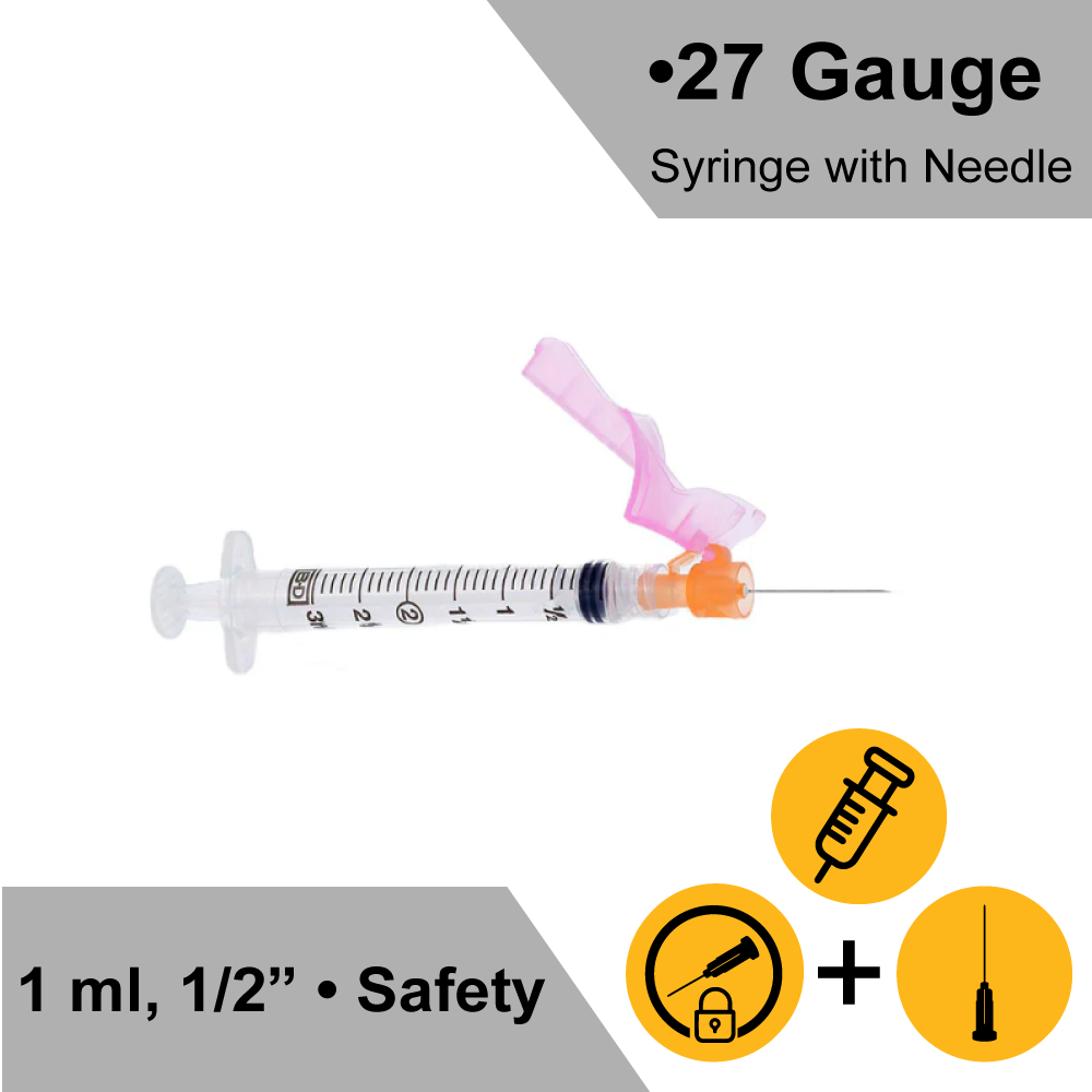 SYRINGE/NDL, ECLIPSE 1CC 27GX1/2" (50/BX)