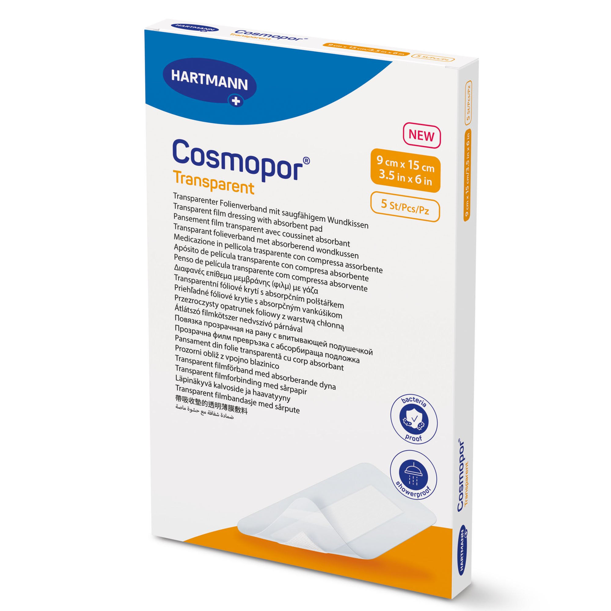 DRESSING, FILM COSMOPOR TRANS P5 9"X15CM (5/BX 20BX/CS)