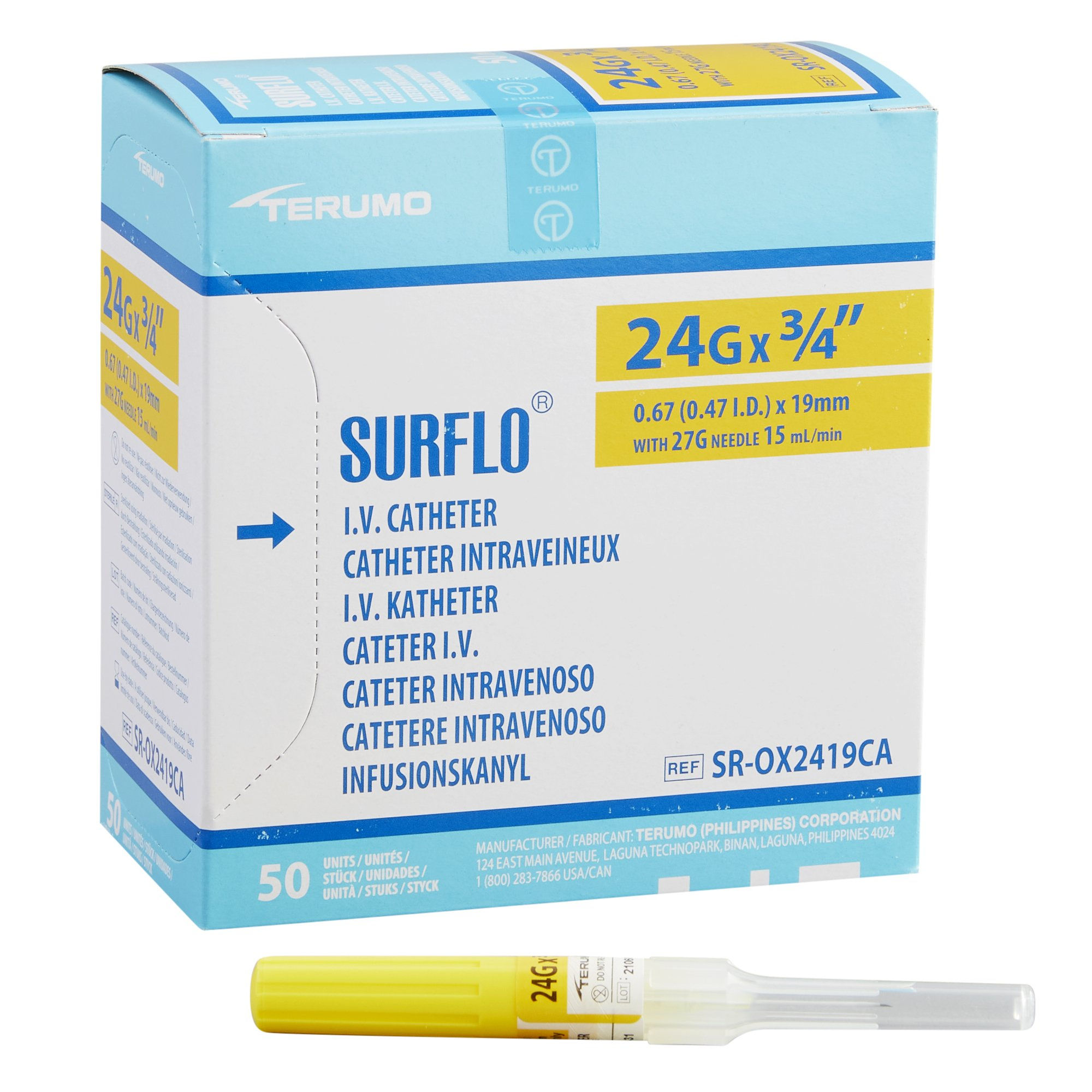 CATHETER, IV TW 24GX3/4" (50/BX)