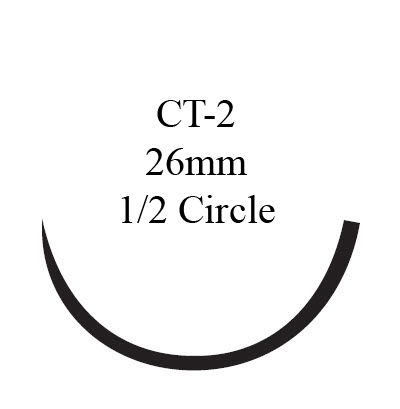 SUTURE, VICRYL UD BR CT 2-0 1 8" 1NDL CT2 (12/BX)