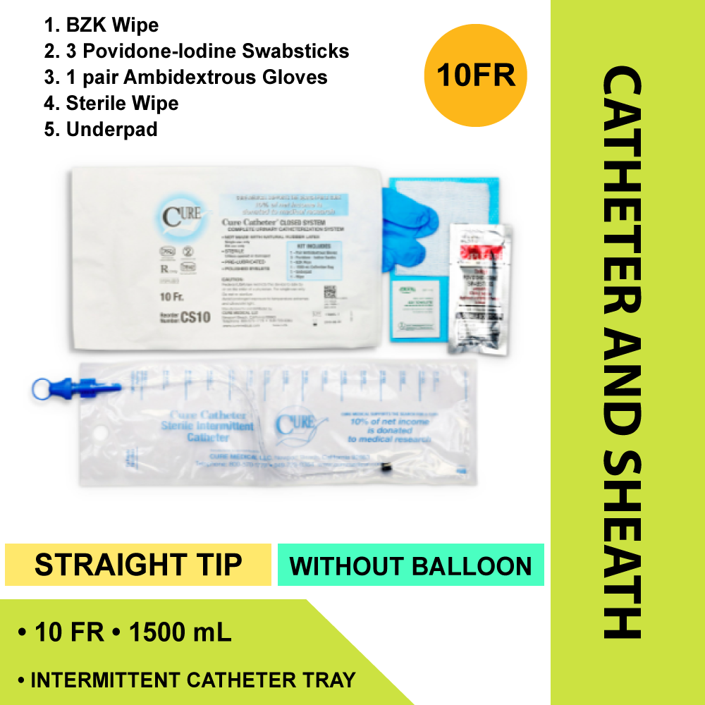 CATHETER KIT, URETHRAL STR LF DEHP FREE 10FR (100/ CUREMD