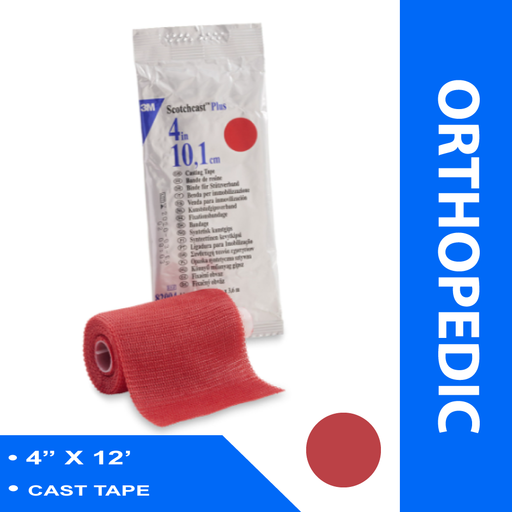 CAST TAPE 3M™ SCOTCHCAST™ PLUS 4 INCH X 12 FOOT FIBERGLASS / RESIN RED