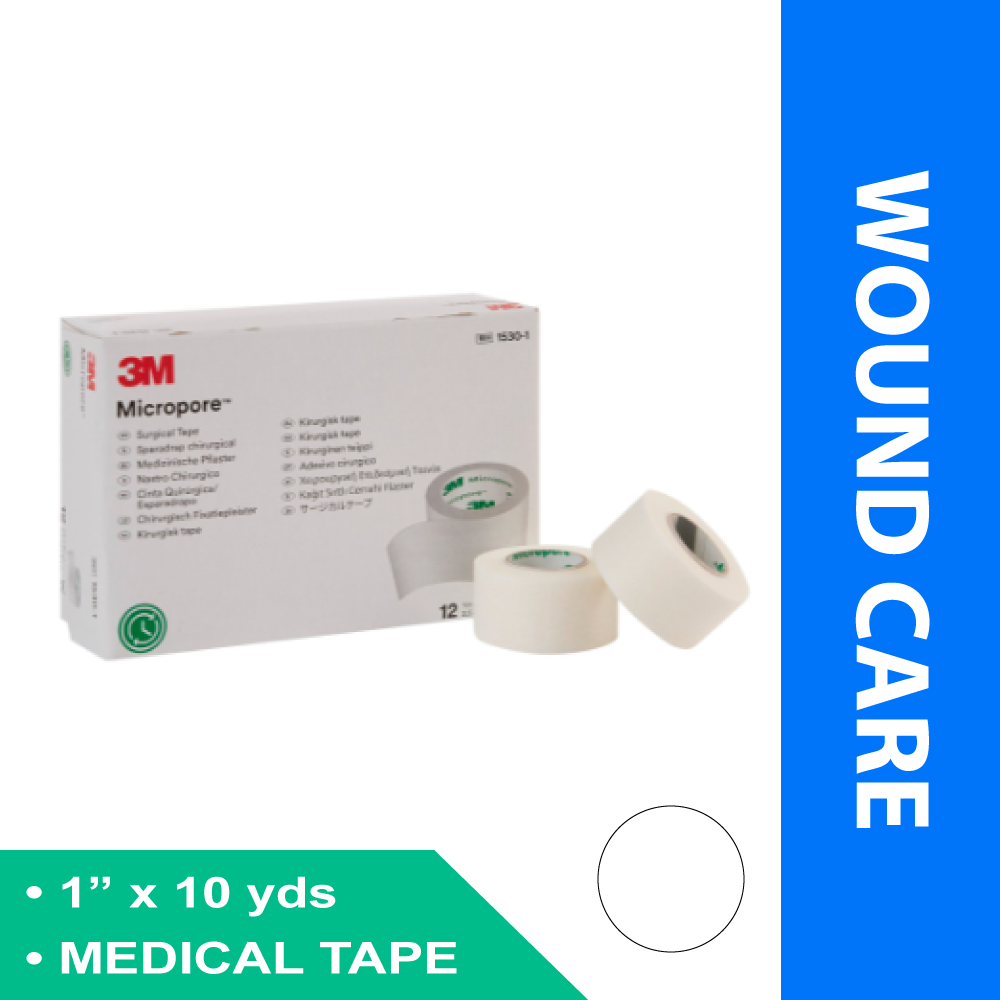 MEDICAL TAPE 3M™ MICROPORE™ WHITE 1 INCH X 10 YARD PAPER NONSTERILE