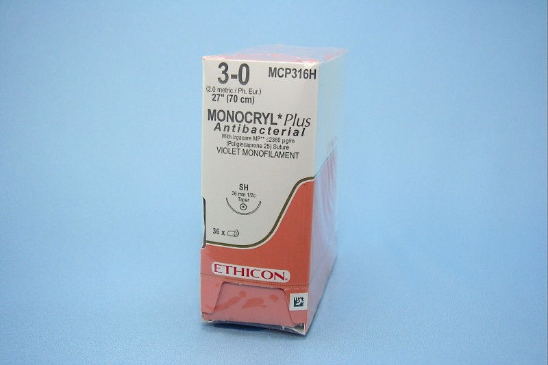 SUTURE, MONOCRYL PLUS VIO 3-0 27" SH (36/BX)
