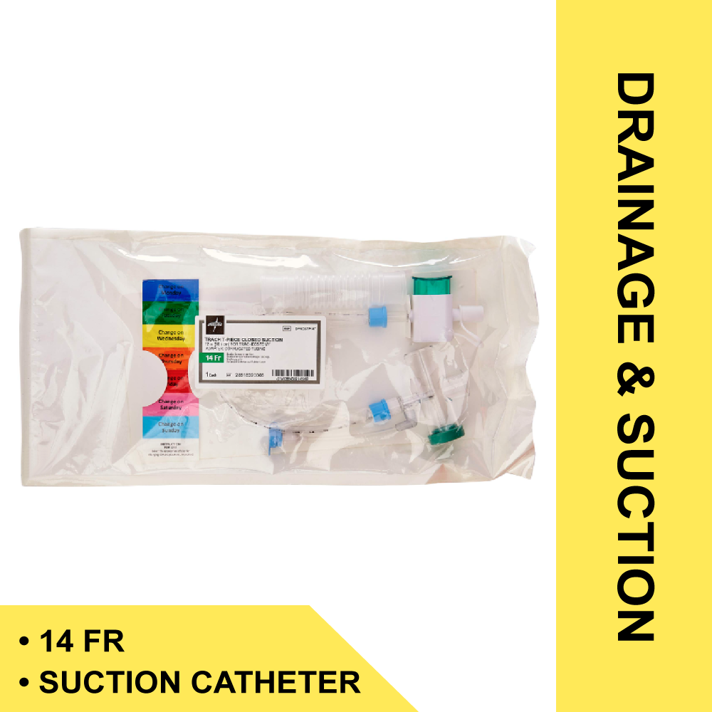 CATHETER, 14 FR TRACH T-PEICE CLOSED SUC, 10/CS
