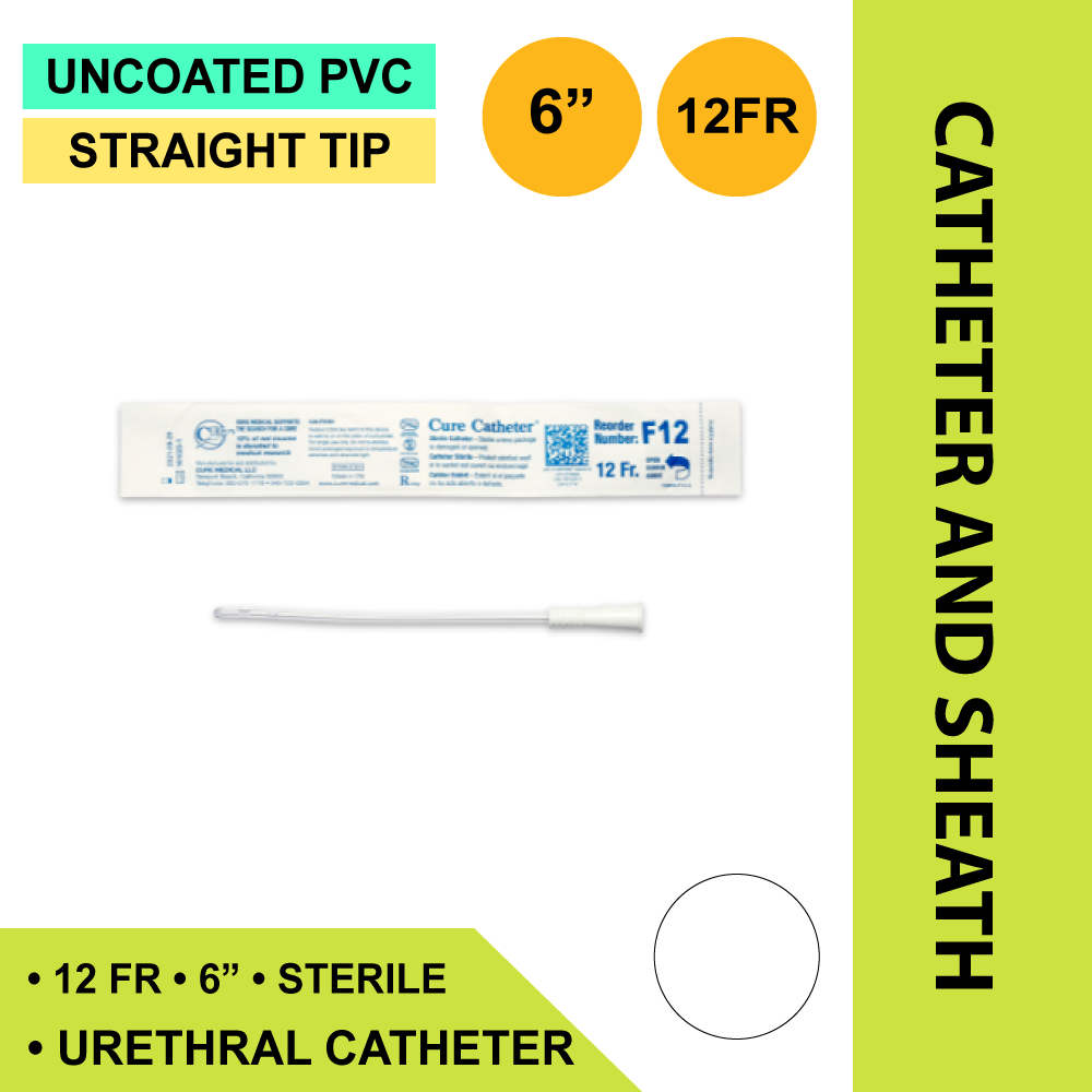 CATHETER, URETHRAL STRT STR FML 6" 12FR (30/BX 10BX/CS)