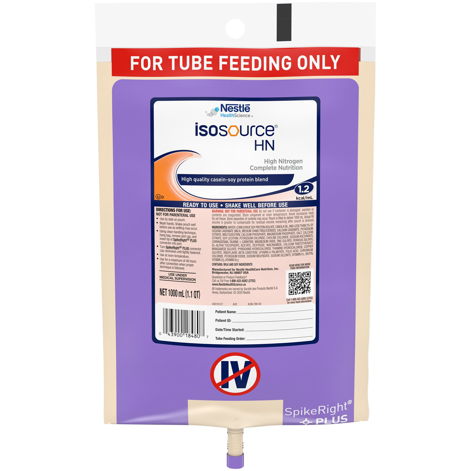 ISOSOURCE HN, CLSD SYSTEM 1000ML (6/CS)