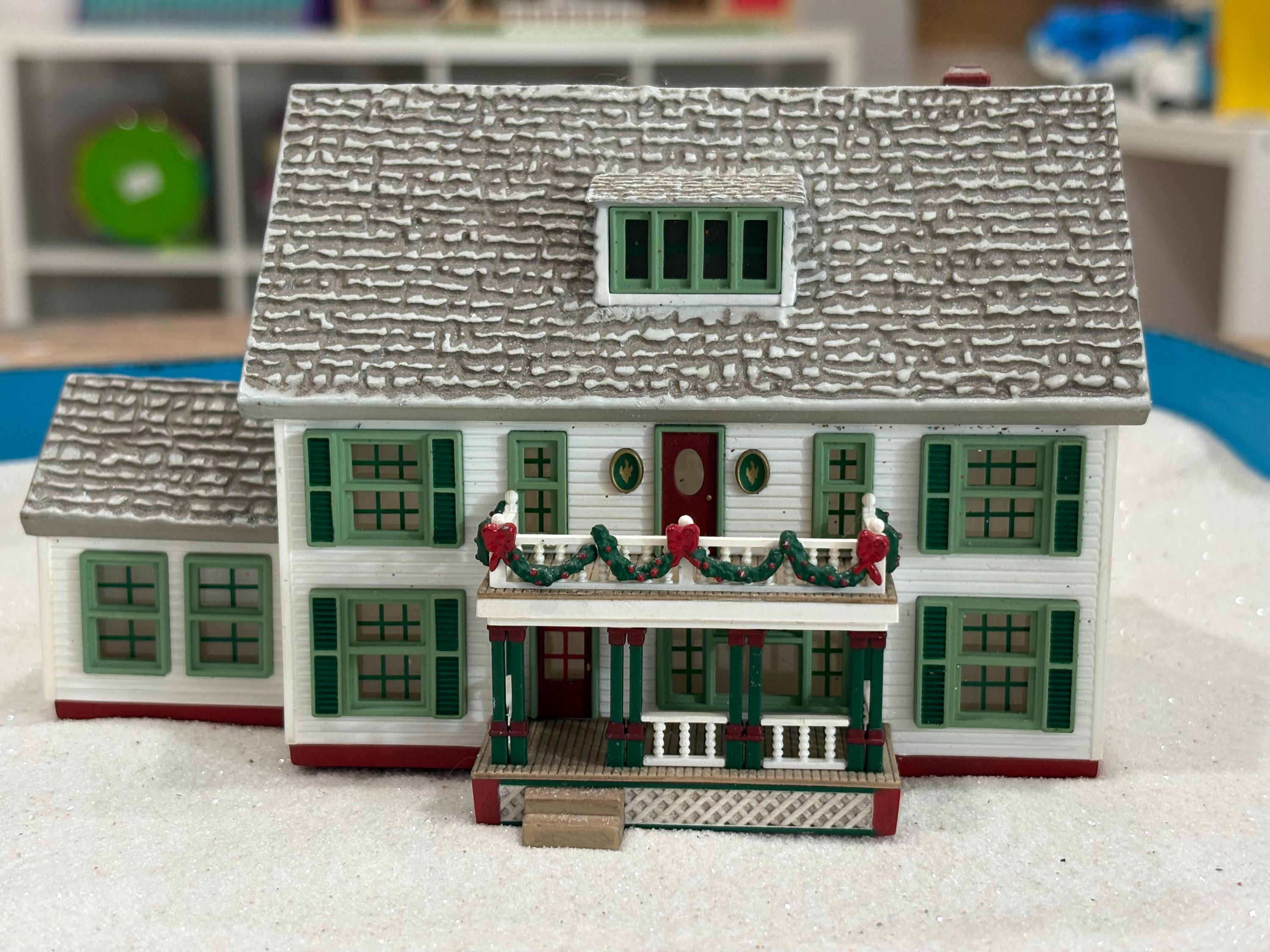 Christmas House Sandtray Miniature | Holiday Dollhouse Home