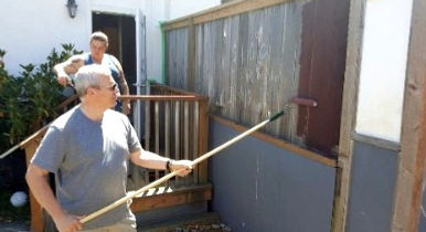 A member doing volunteer work