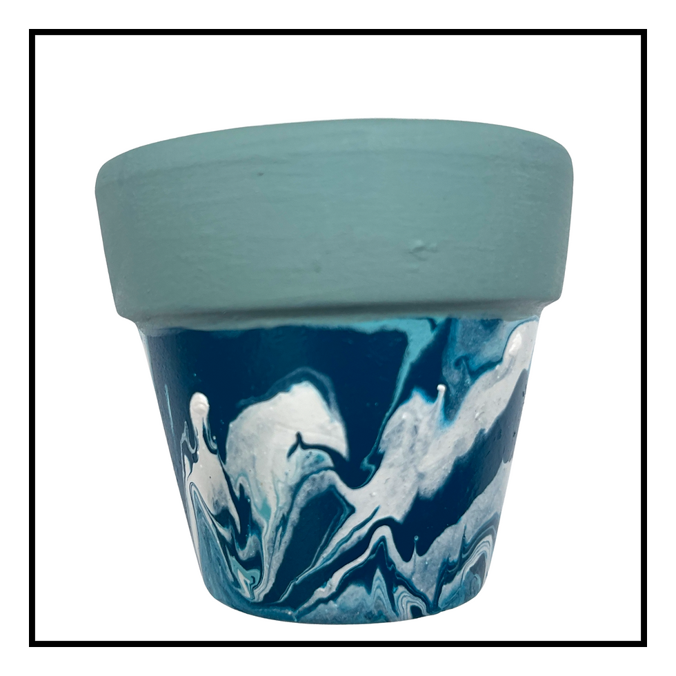 Sage Green And White Plant Pot