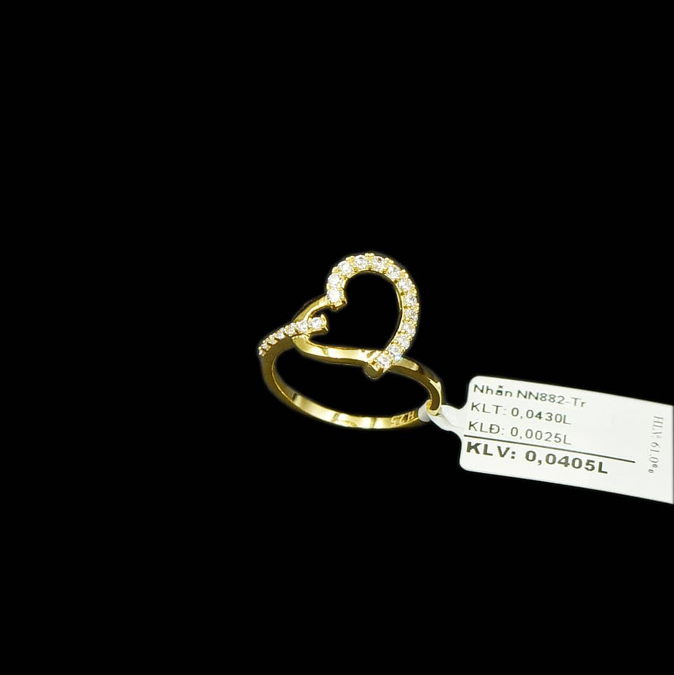Nhẫn Tim Vàng đá trắng VJC 610