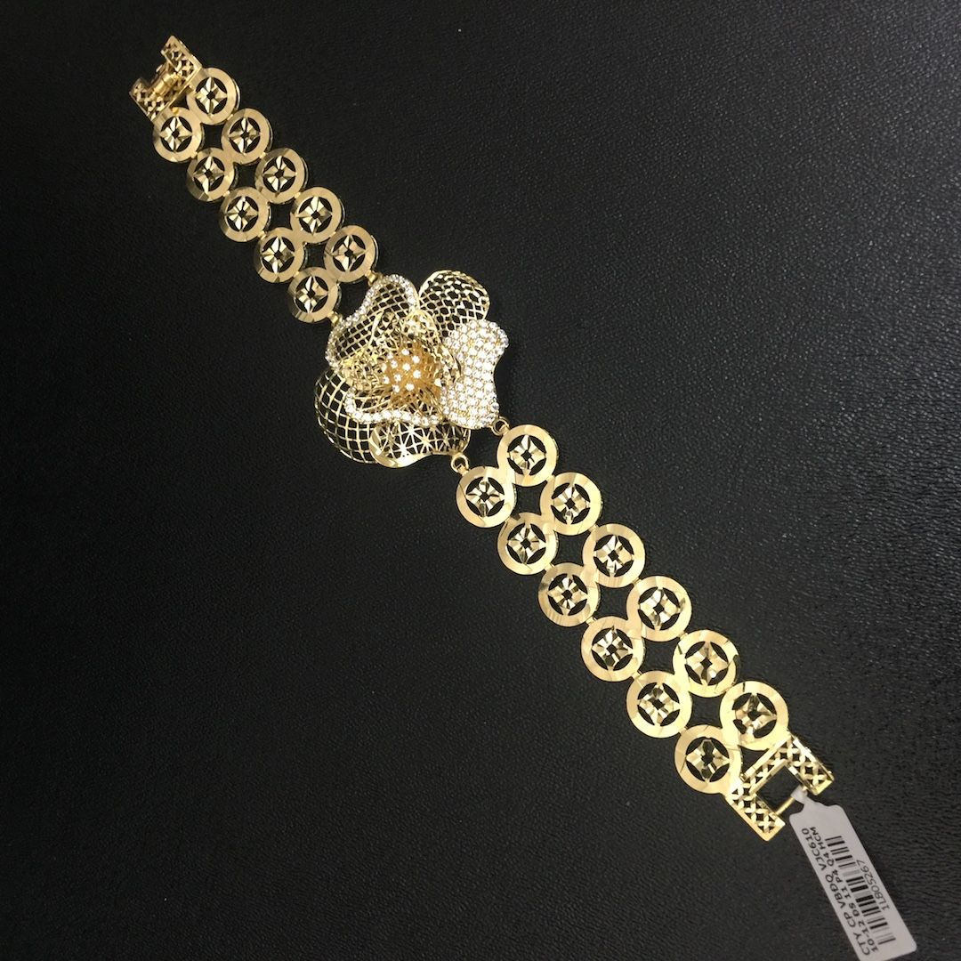 Lắc tay vàng đồng tiền dây đôi hoa VJC 610