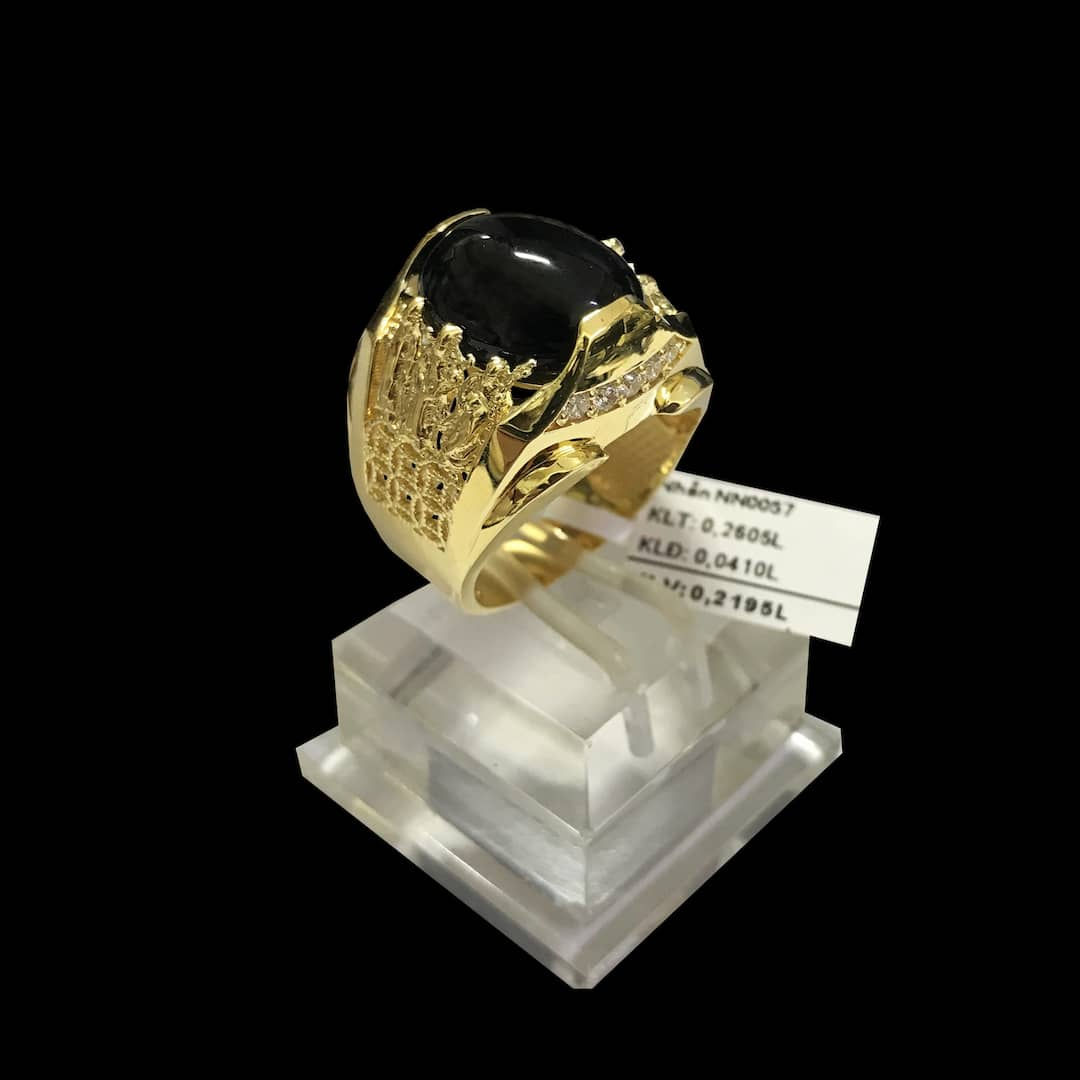 Nhẫn nam vàng đá đen VJC 610
