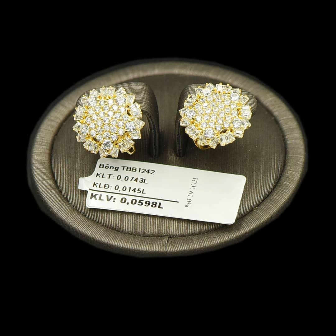Bông tai Vàng đá trắng VJC 610