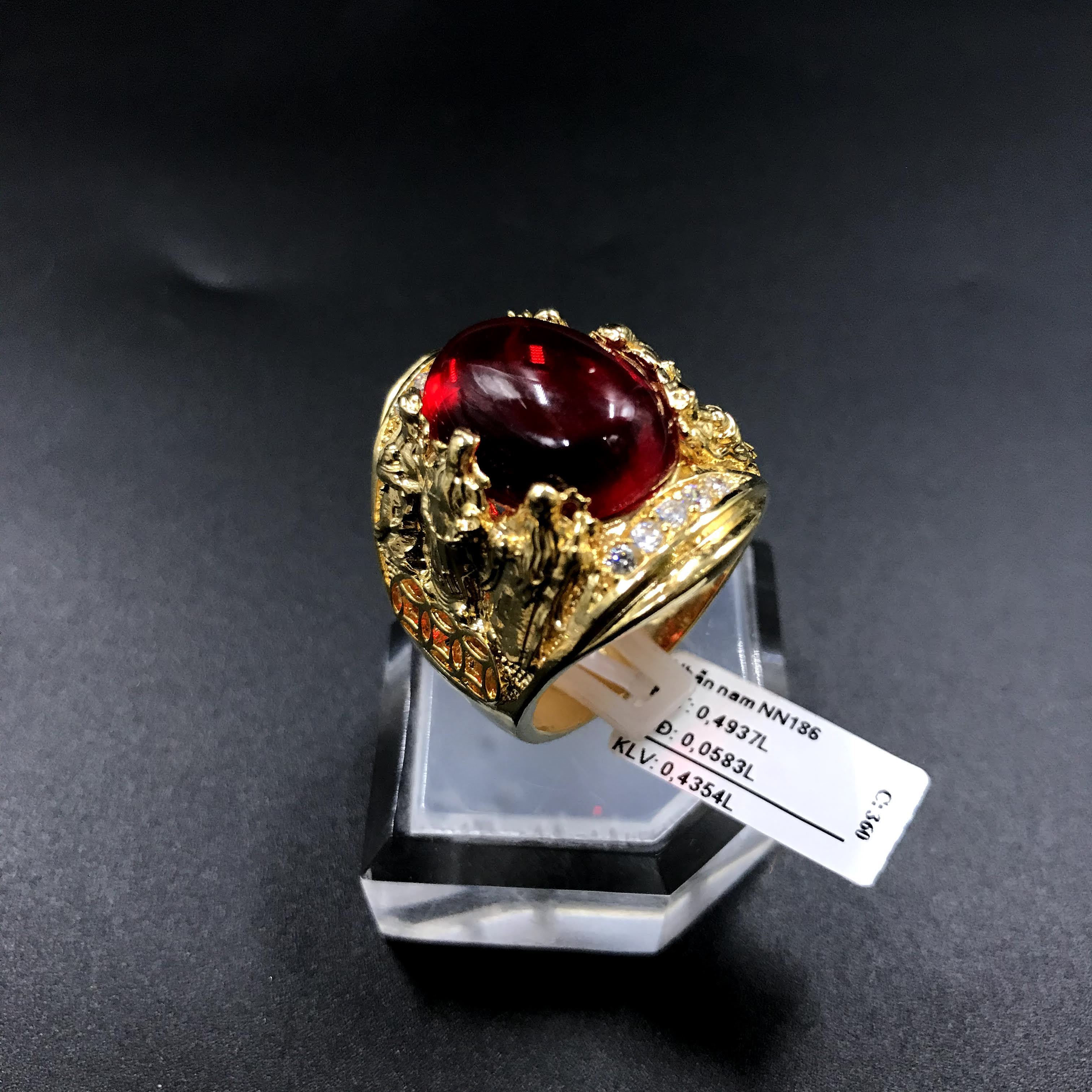 Nhẫn nam vàng đá đỏ VJC 610