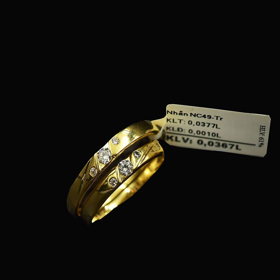 Cặp Nhẫn cưới vàng đá trắng VJC 610