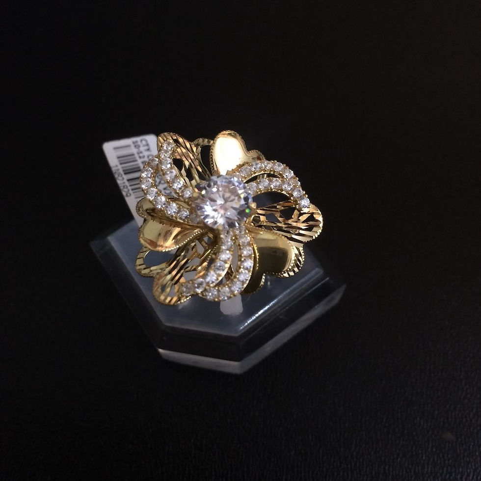 Nhẫn nữ vàng hoa đá trắng VJC 610