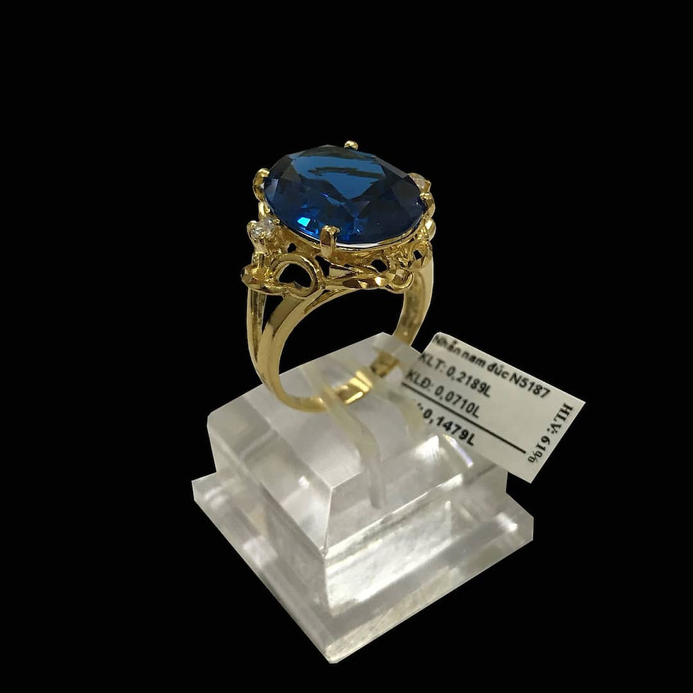 Nhẫn nữ vàng đá xanh biển VJC 610