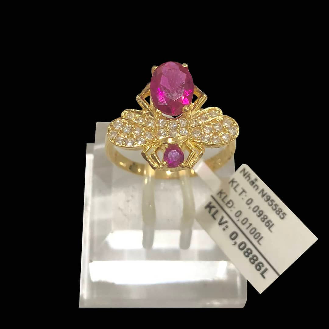 Nhẫn nữ vàng đá đỏ VJC 610