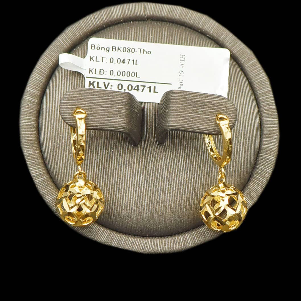 Bông tai vàng bi tòng teng