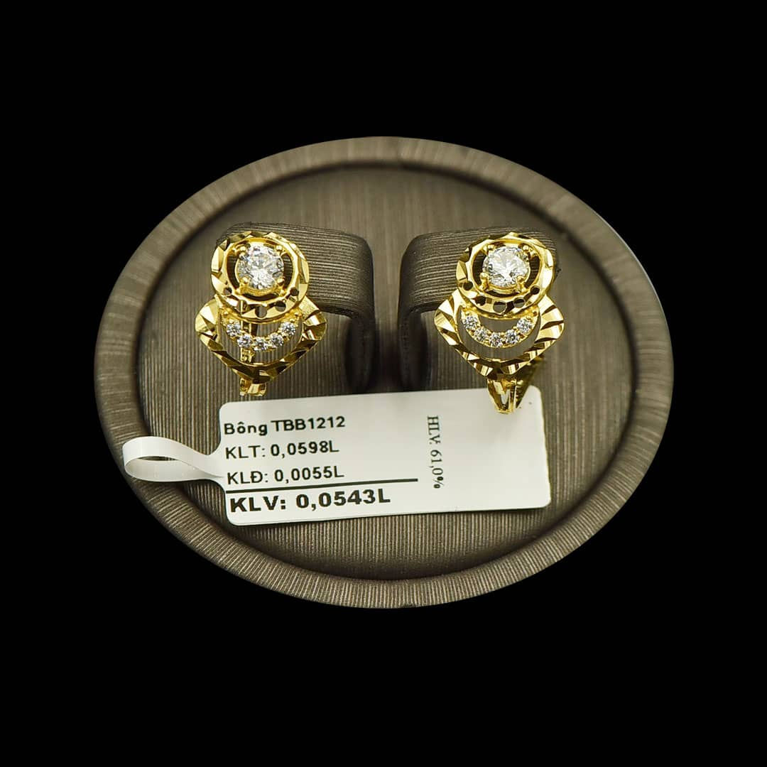 Bông tai Vàng đá trắng VJC 610