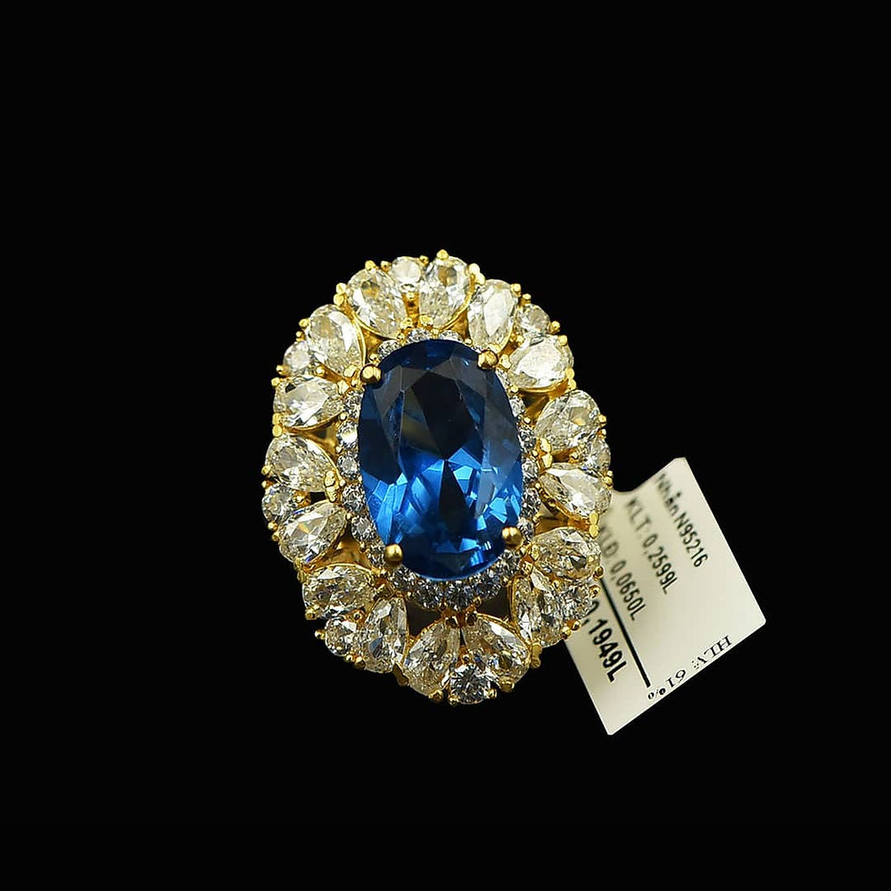 Nhẫn nữ vàng đá Xanh biển VJC 610