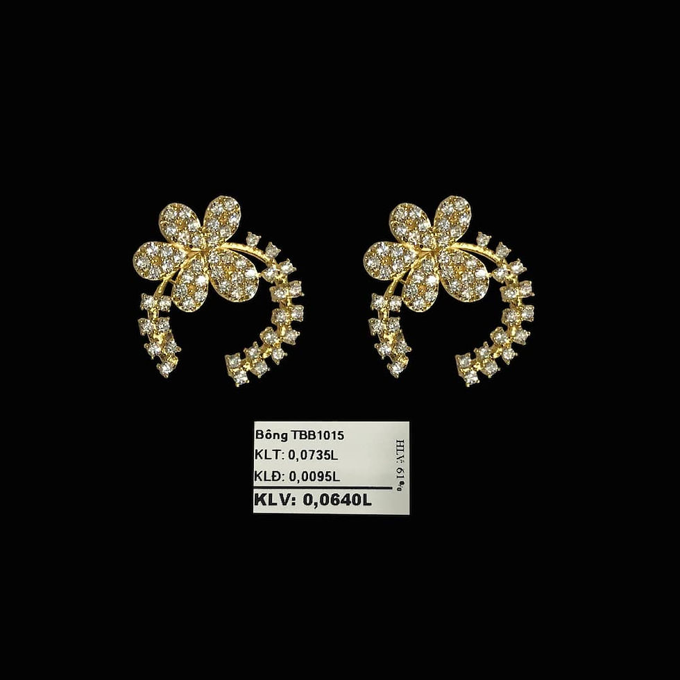 Bông tai vàng đá trắng VJC 610