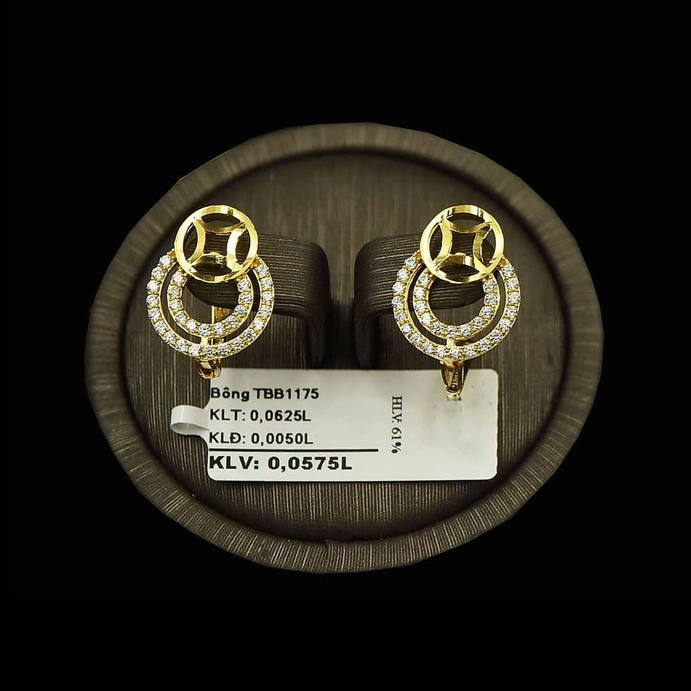 Bông tai vàng đá trắng VJC 610