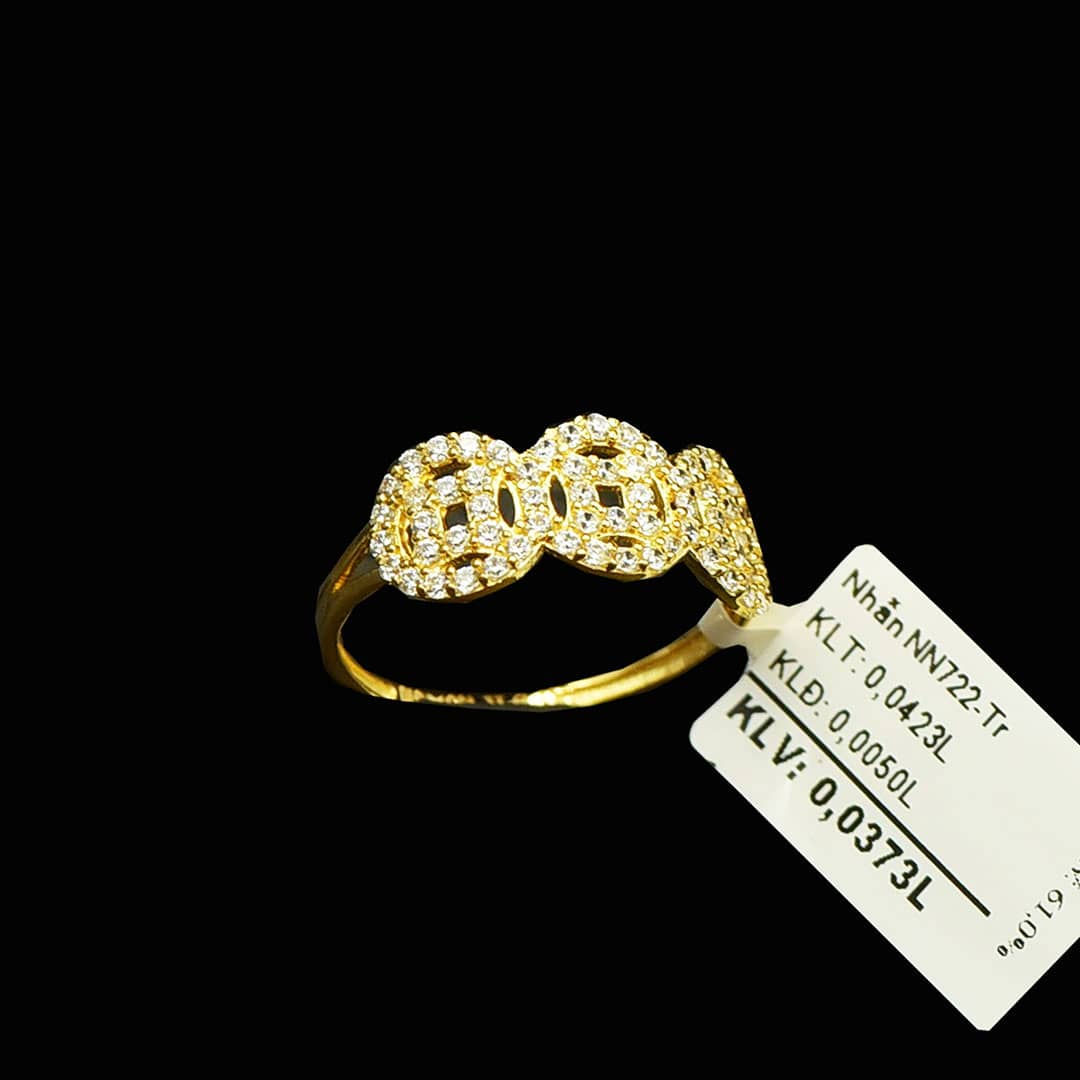 Nhẫn nữ Kim tiền Vàng đá trắng VJC 610