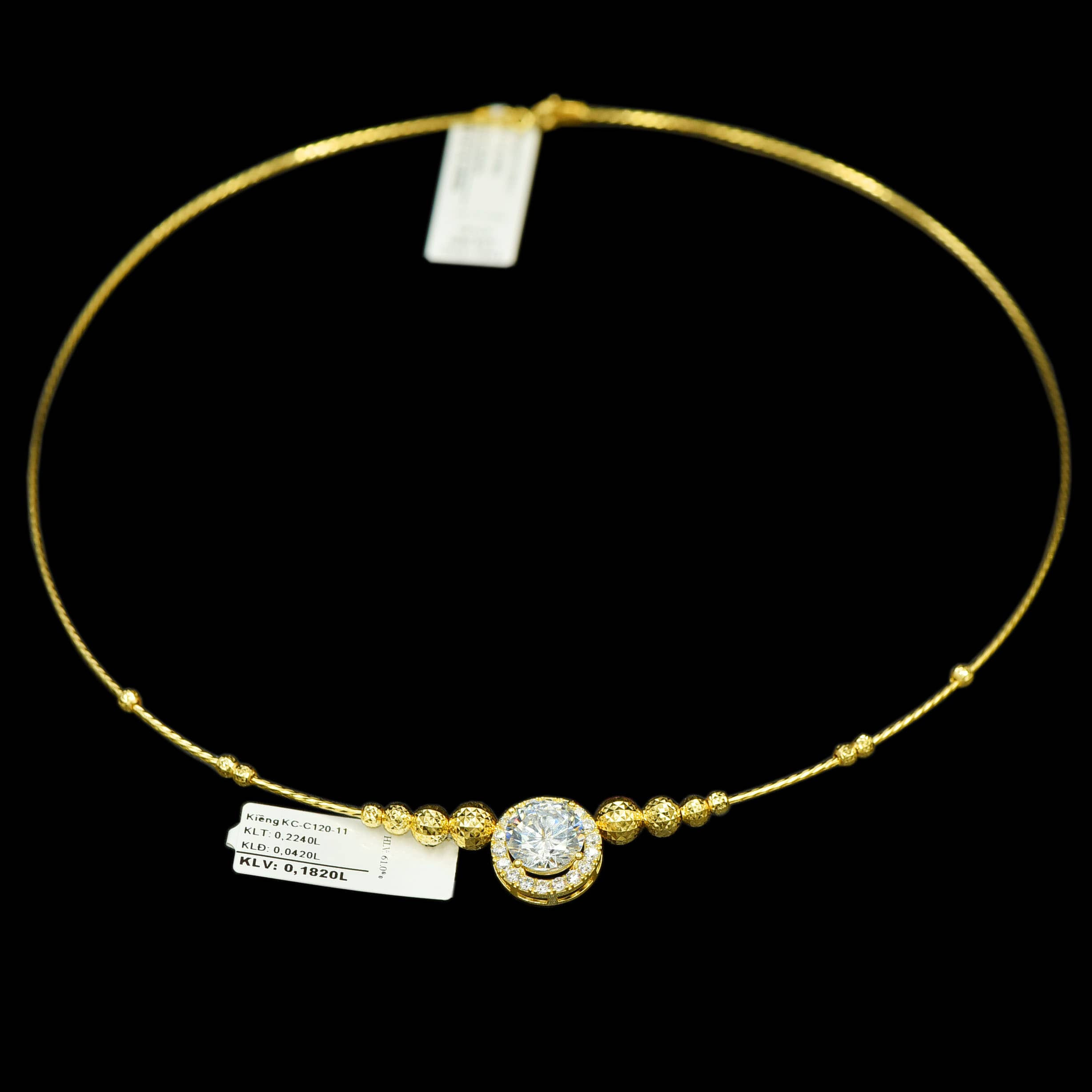 Kiềng cổ Vàng đá trắng VJC 610