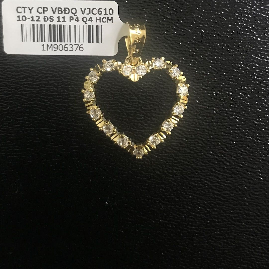 Mặt dây trái tim vàng đá trắng VJC 610