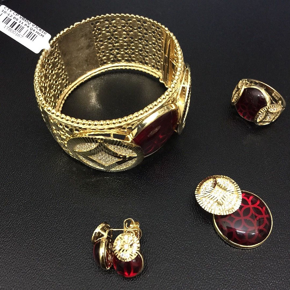 Bộ Trang sức Vàng đồng tiền đá đỏ VJC 610