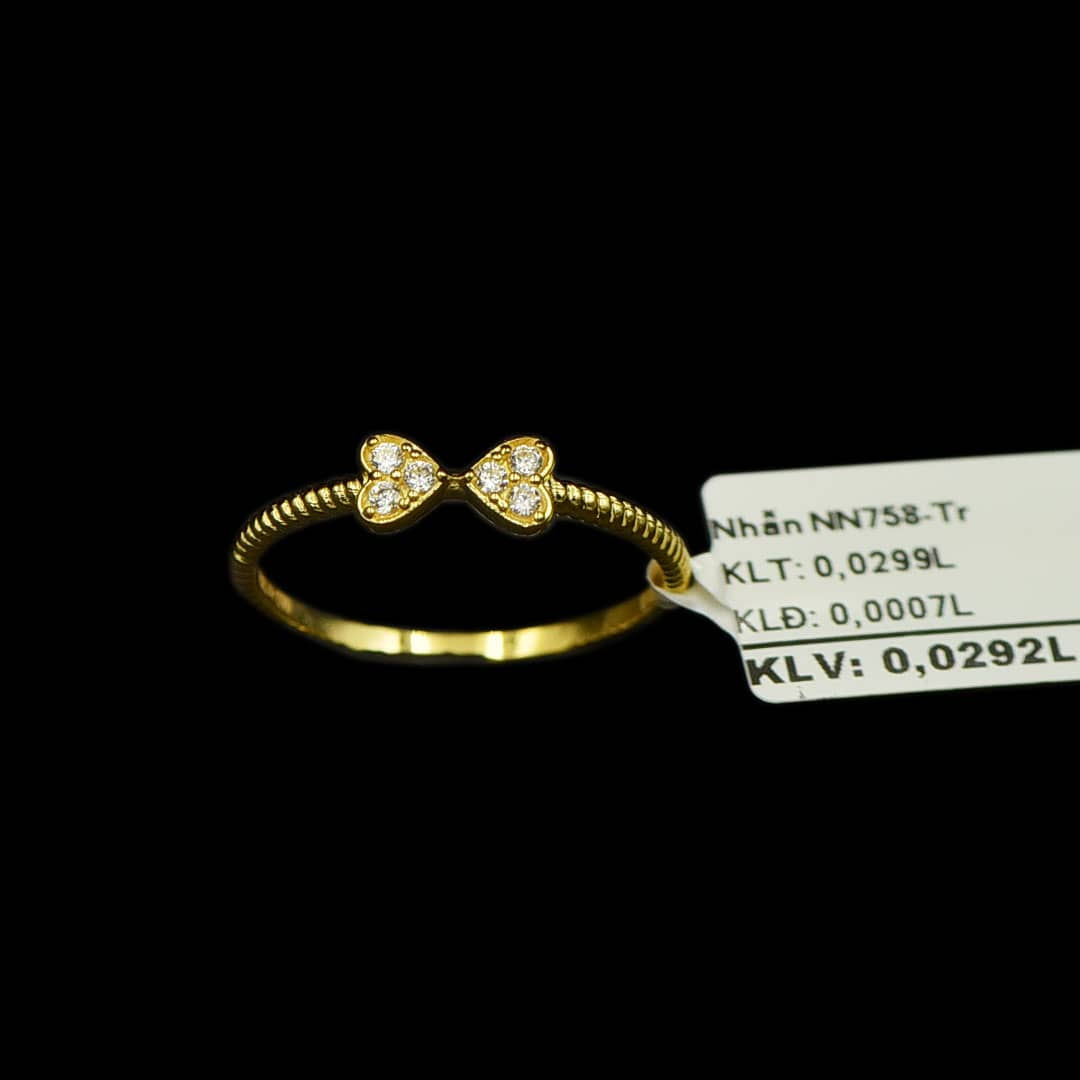 Nhẫn nữ Trái tim Vàng đá trắng VJC 610
