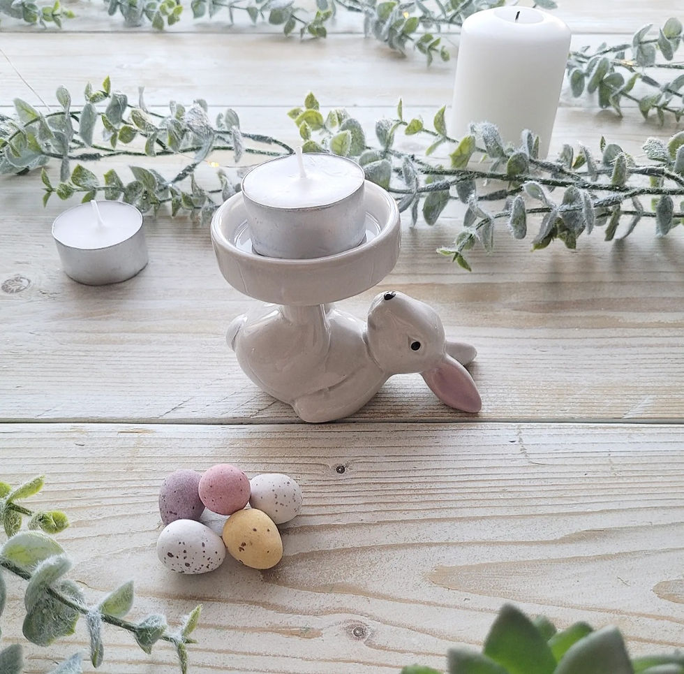 Bunny Candle Holder - Grey