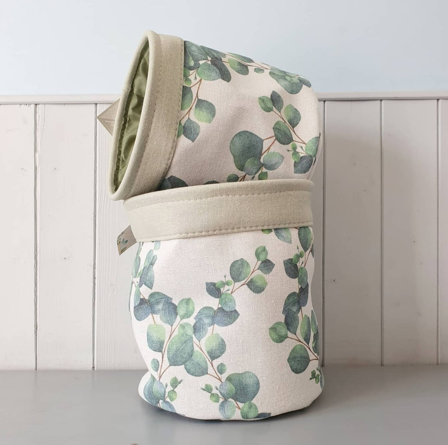 Set of 2 Round Canvas Storage Baskets