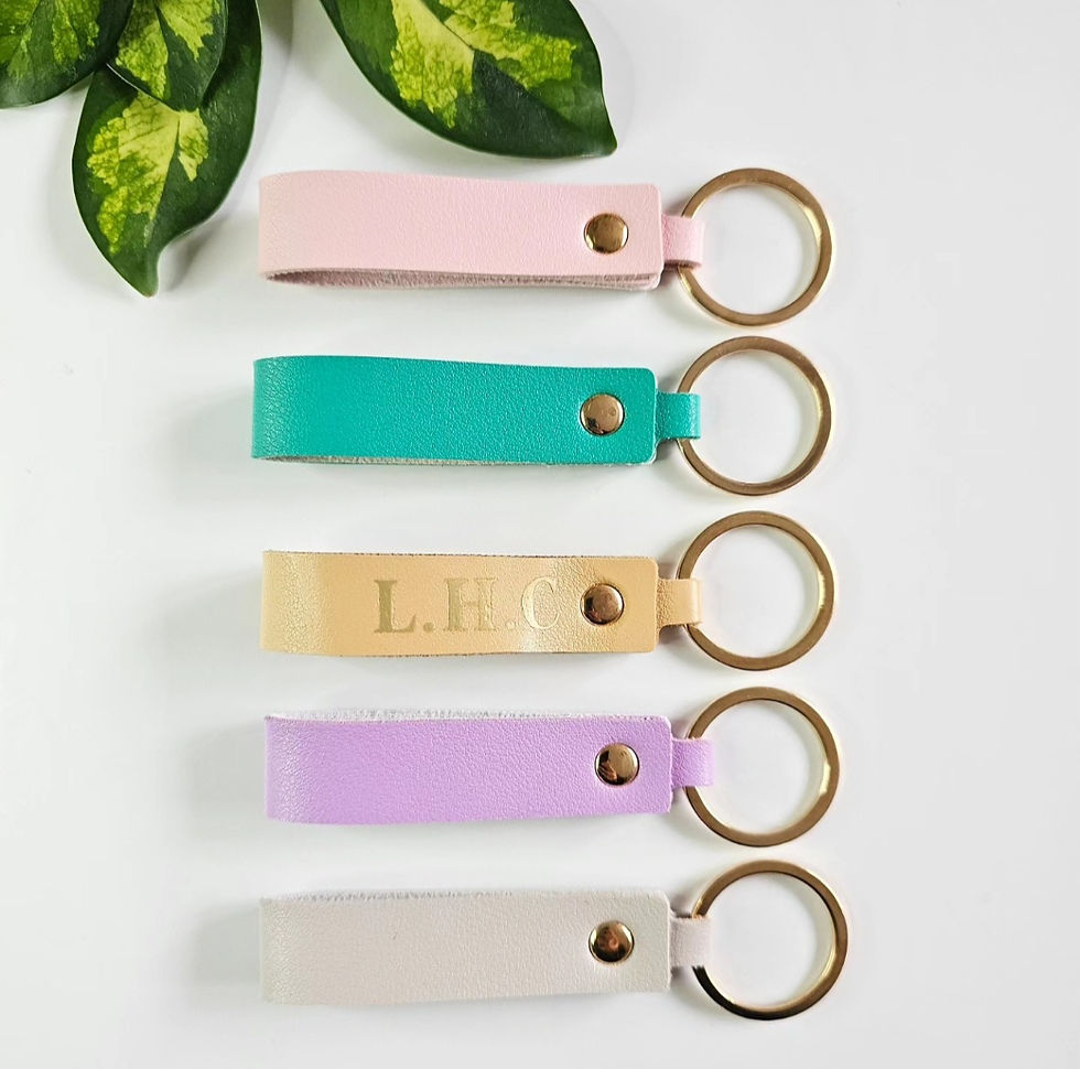 Thumbnail: Personalised Initials Faux Leather Key Strap