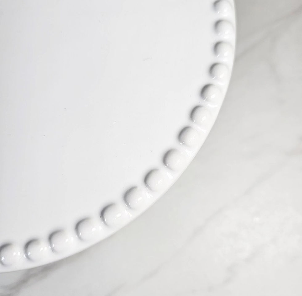 Thumbnail: White Cake Stand with Beaded Edge