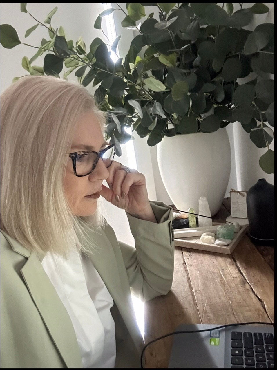 Helen Munro on a therapy video call