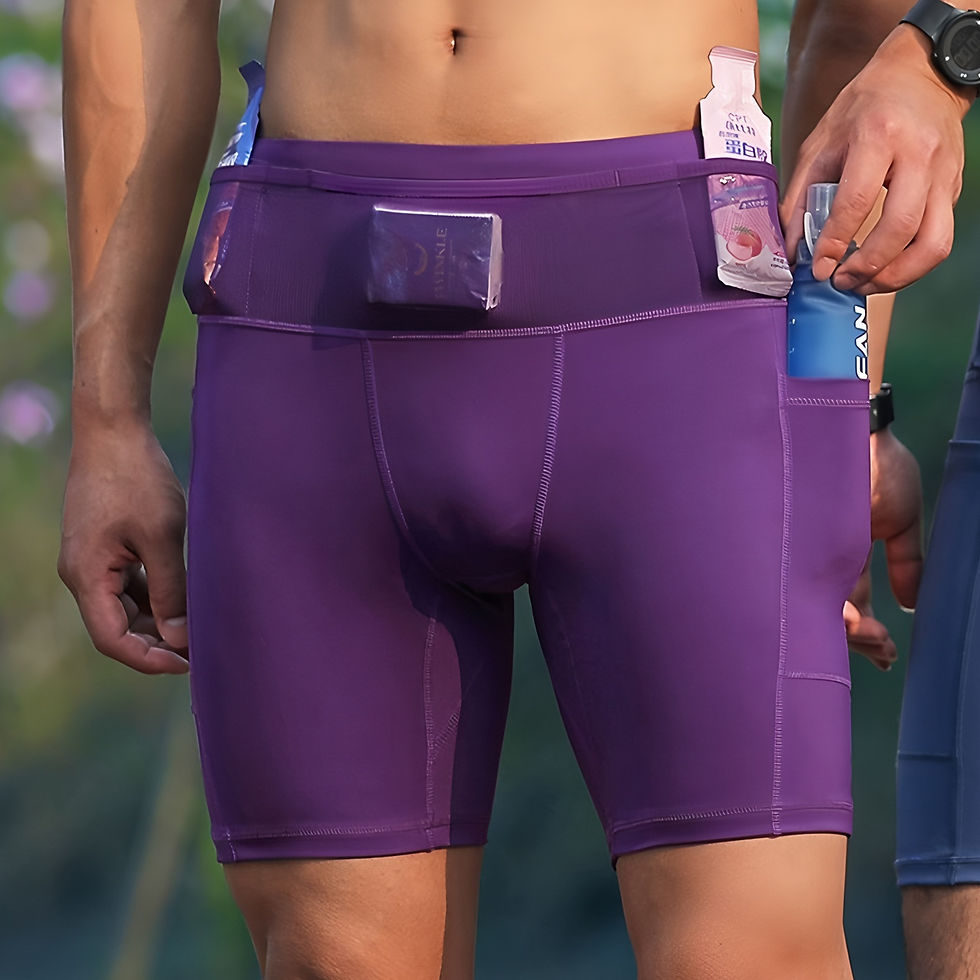 Thumbnail: Men's Compression Running Shorts with Side Pockets & Phone Support