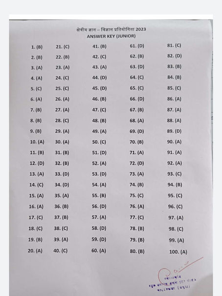  क्षेत्रीय सामान्य ज्ञान विज्ञान प्रतियोगिता 