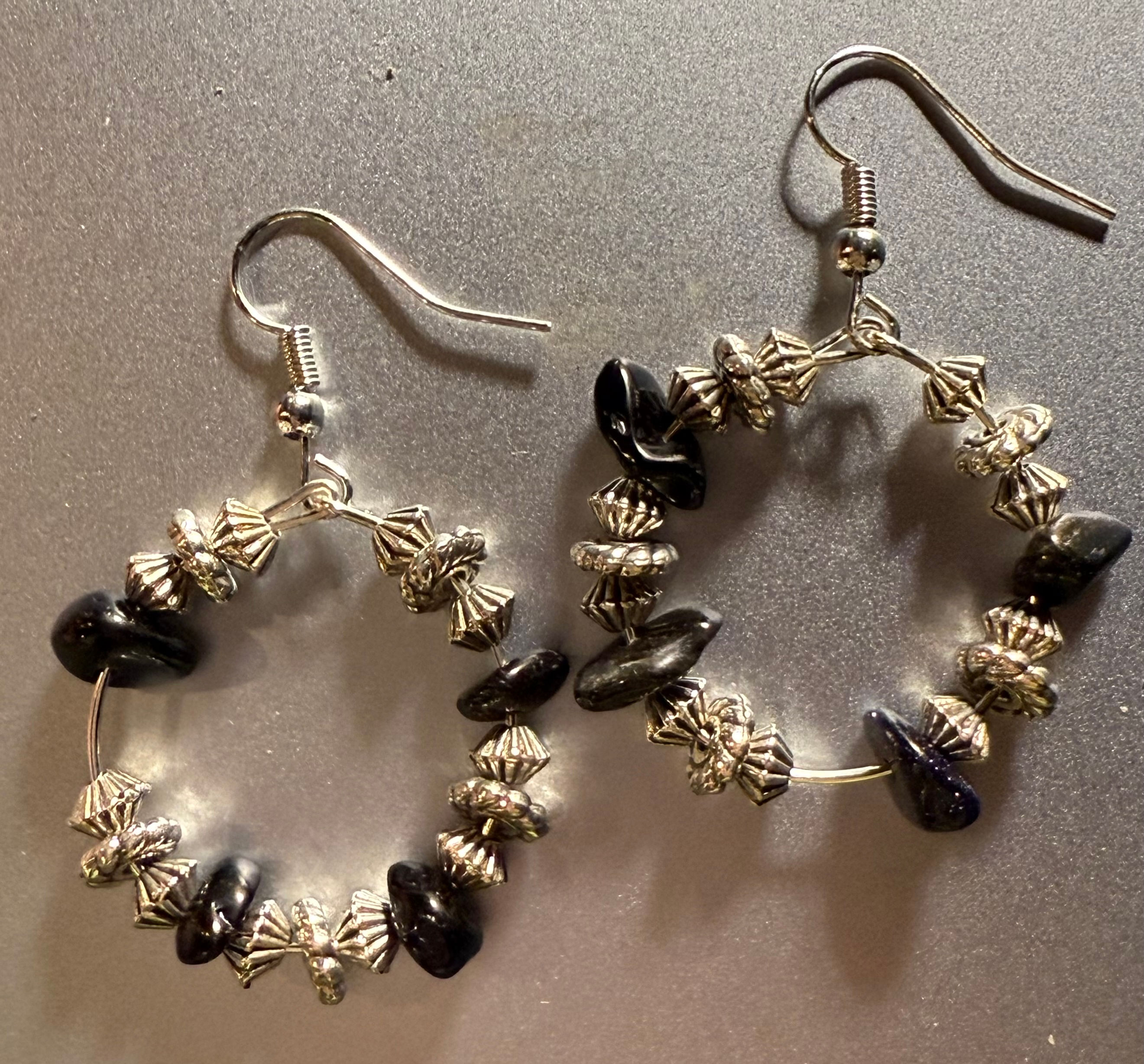 Crystal chip hoop earrings