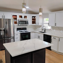 Shaker nuDoors Kitchen Transformation in Pitch Black and nuWhite