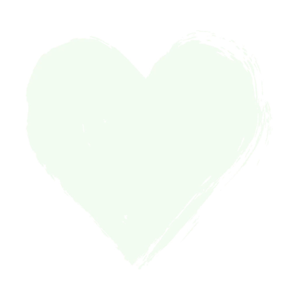 Heart-shaped swatch of Frenchic Peppermint trim paint