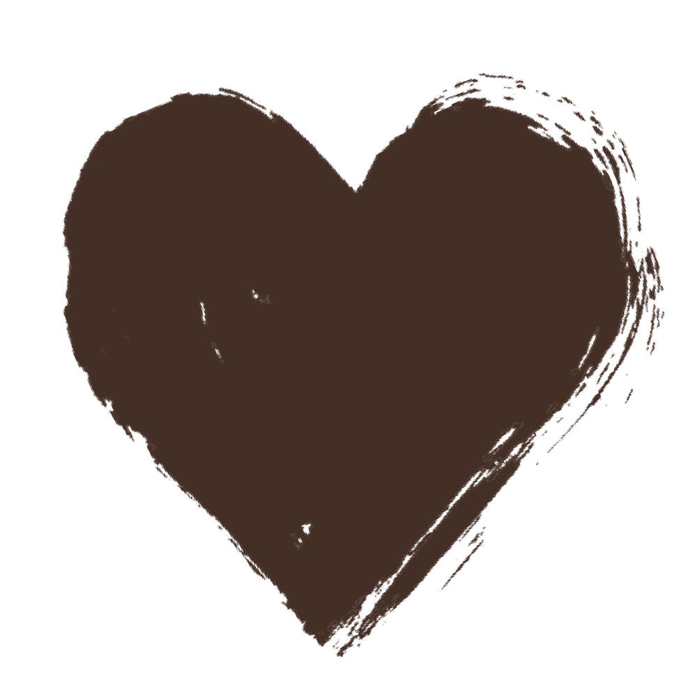 Heart-shaped swatch of Frenchic Liquorice Trim Paint