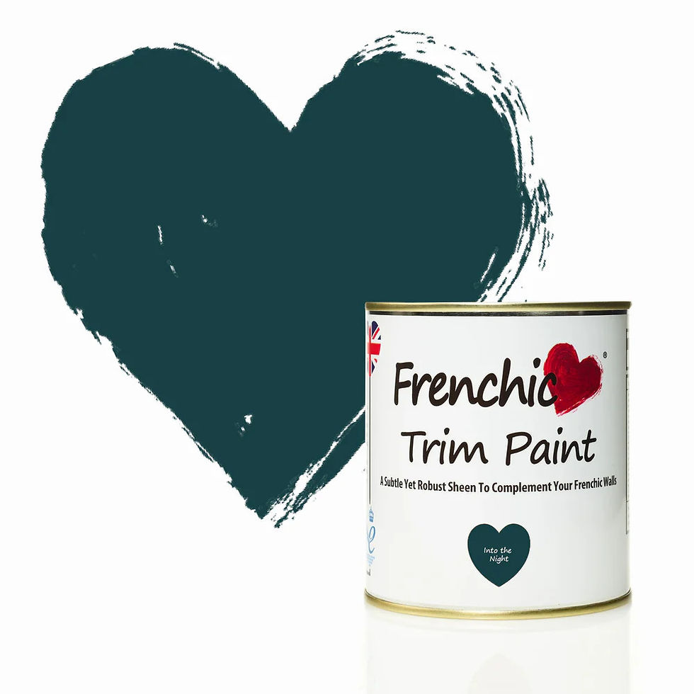Frenchic Into the Night Trim Paint can with heart swatch