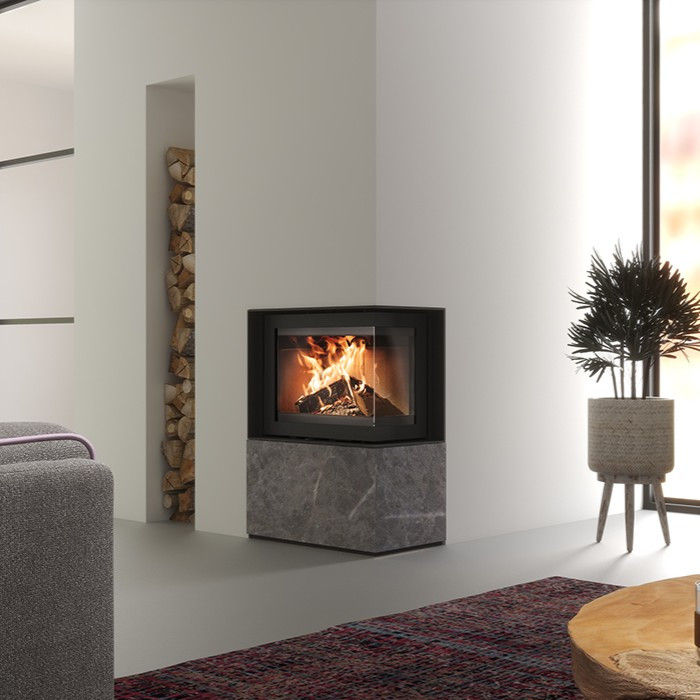 Dik Geurts Instyle Corner Slim 660/570 wood burning stove.