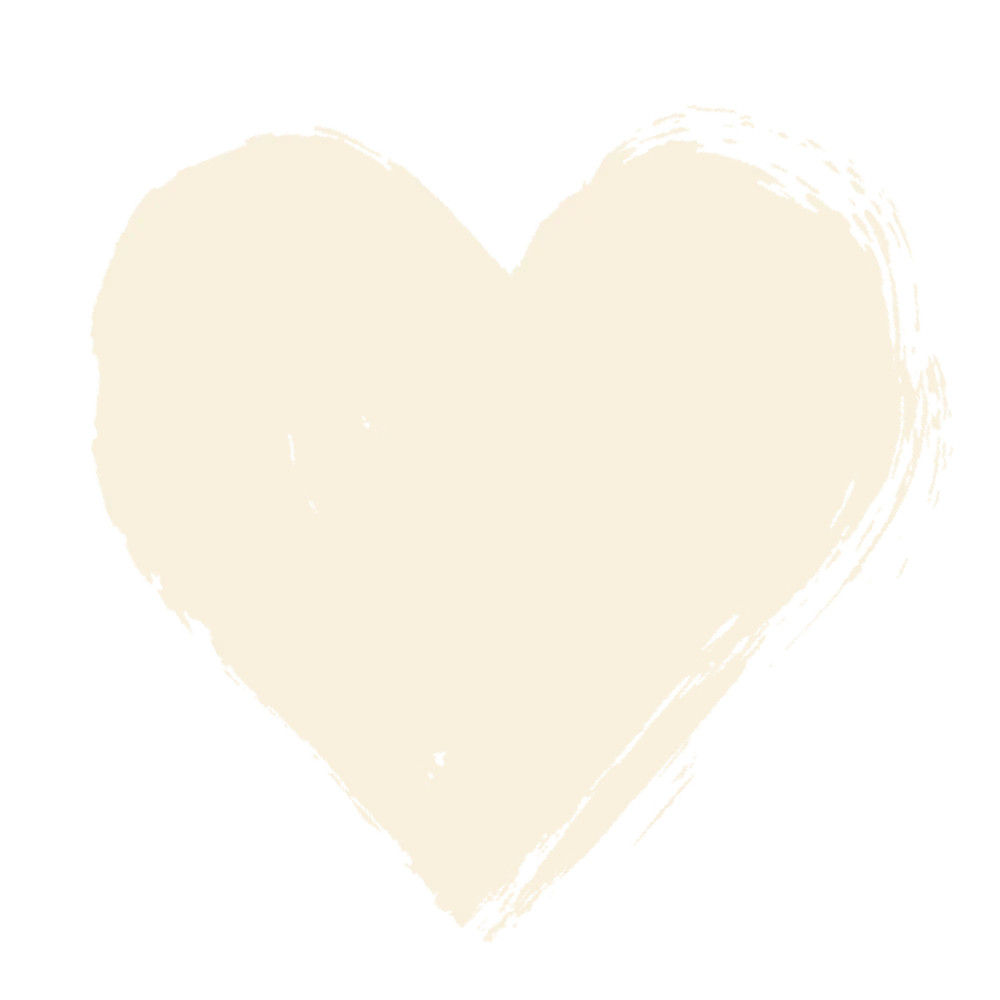 Heart-shaped paint swatch of Frenchic Crème de la Crème