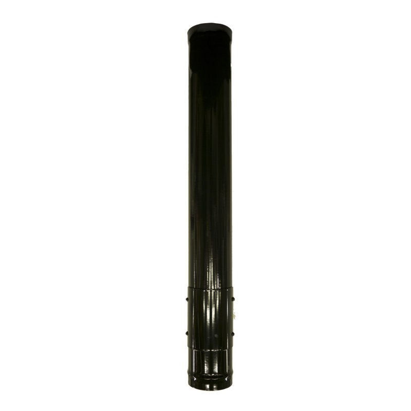 Gloss black vitreous enamel 100mm diameter 1200mm pipe