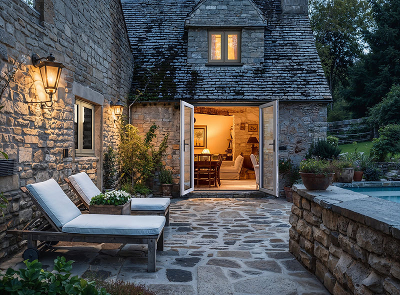 House with french doors and windows